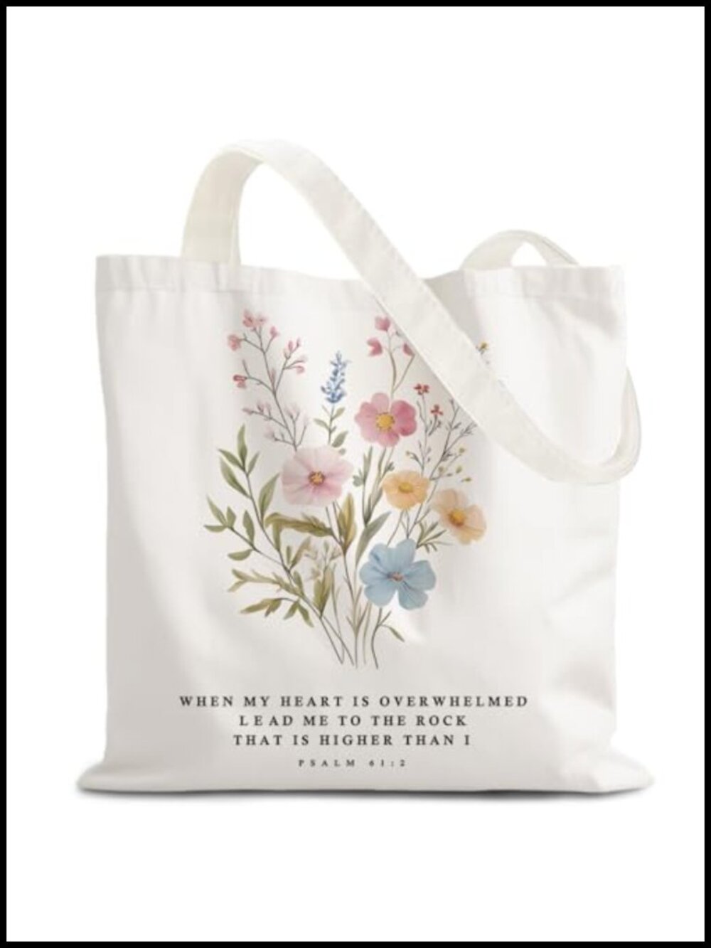 Polyester Canvas Tote Bag Inspirational Graphic Foldable Reusable